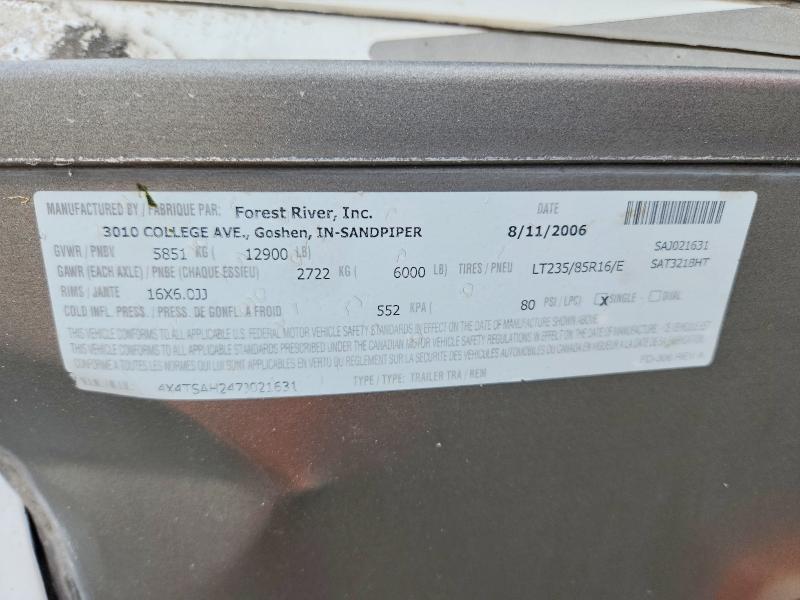 2007 Foresriver 2007 Forest River Sandpiper Camper