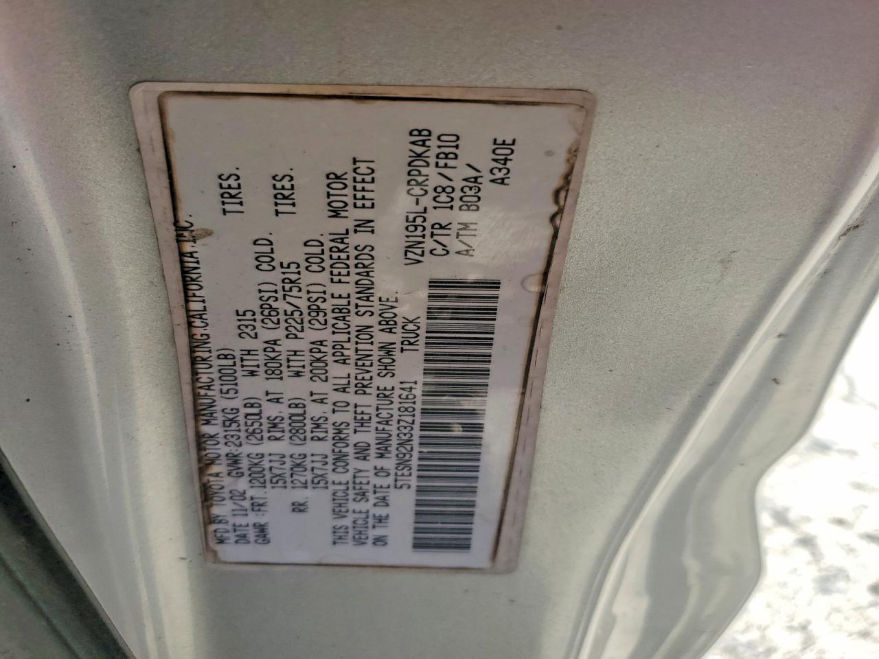 2003 Toyota Tacoma Prerunner V6
