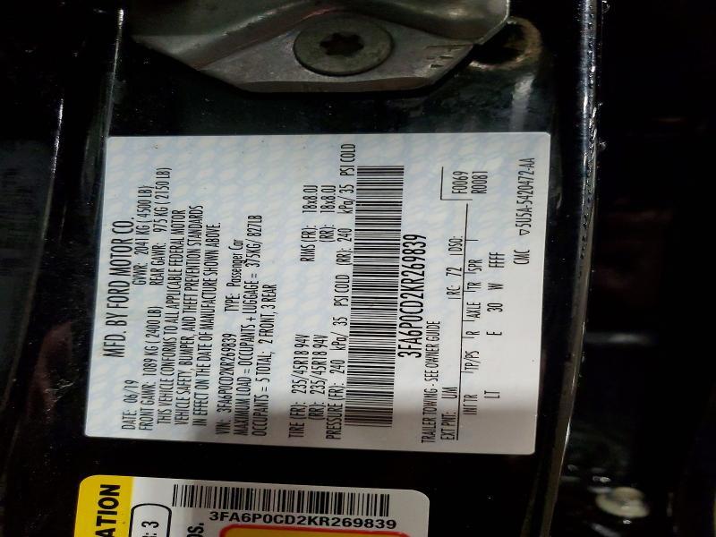 2019 Ford Fusion sel