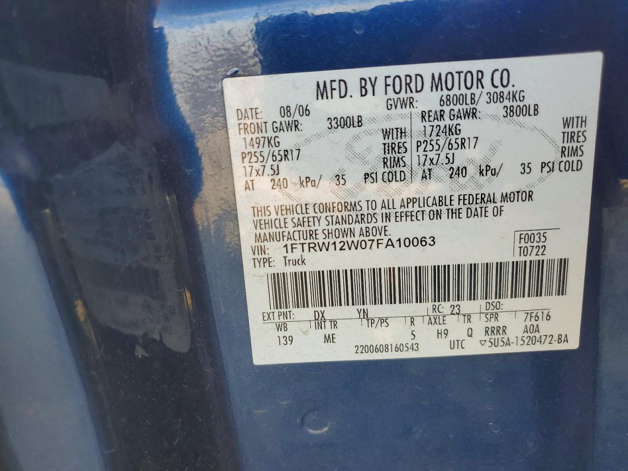 2007 Ford F150 Supercrew