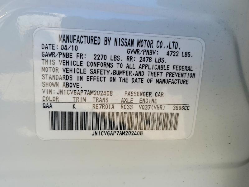 2010 Infiniti G37 Sedan Base