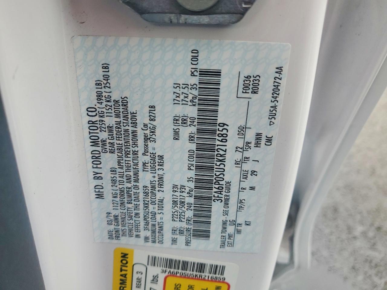 2019 Ford Fusion Titanium