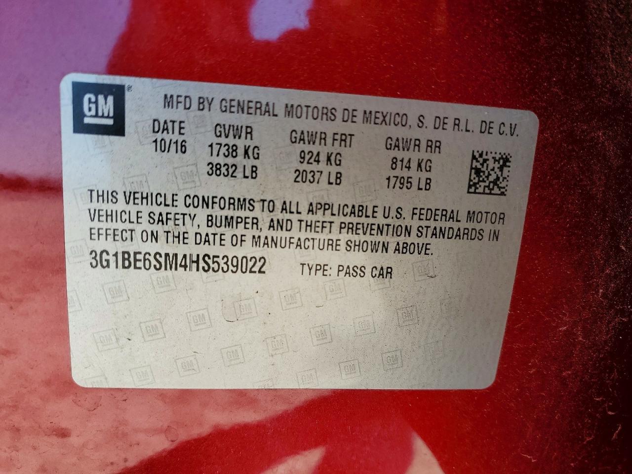 2017 Chevrolet Cruze lt