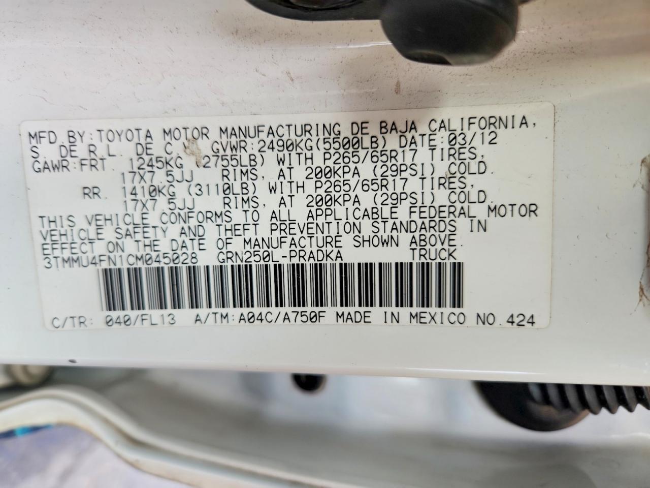 2012 Toyota Tacoma V6