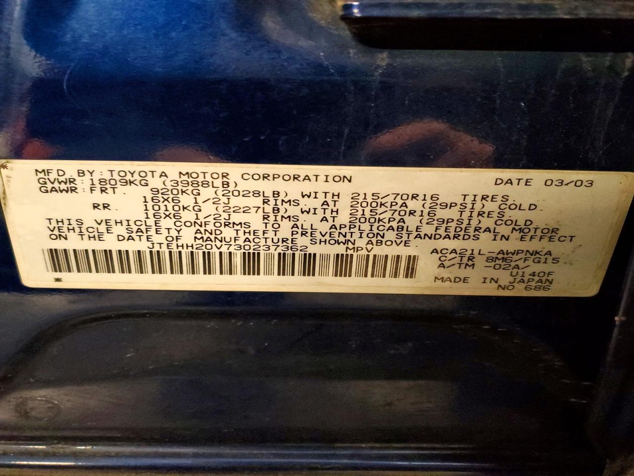 2003 Toyota Rav4 Base