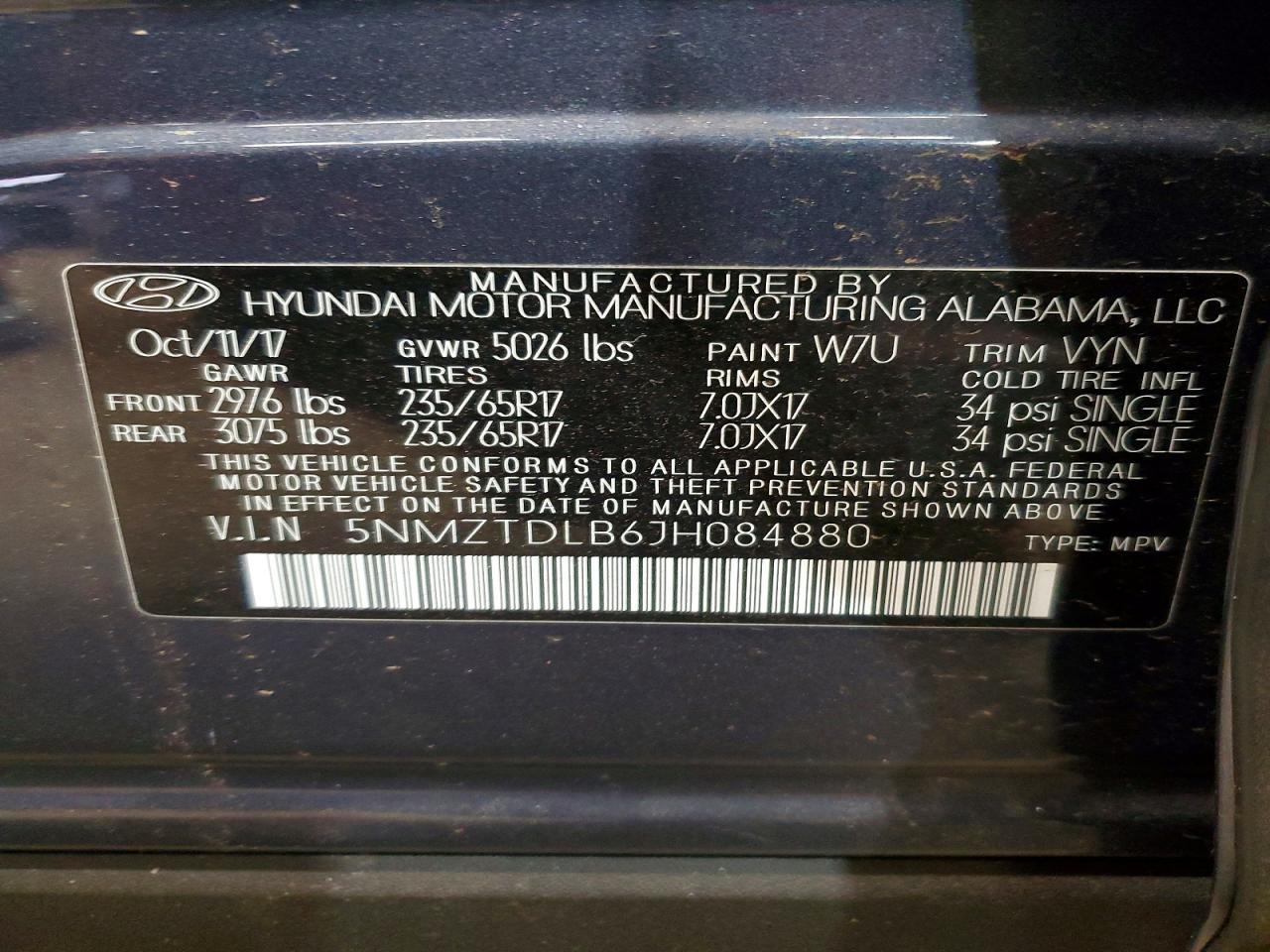 2018 Hyundai Santa fe Sport 2.4l