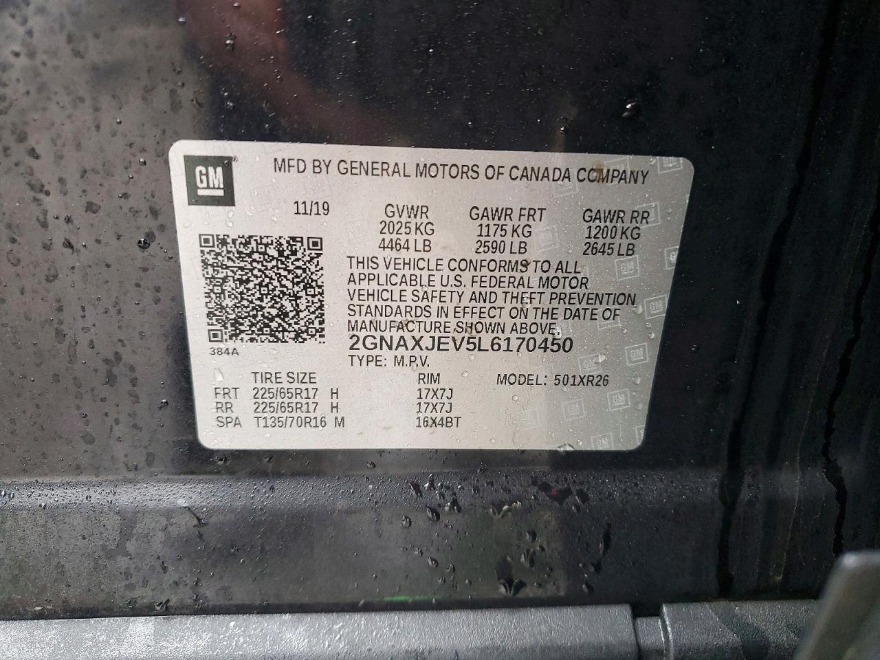 2020 Chev Equinox lt