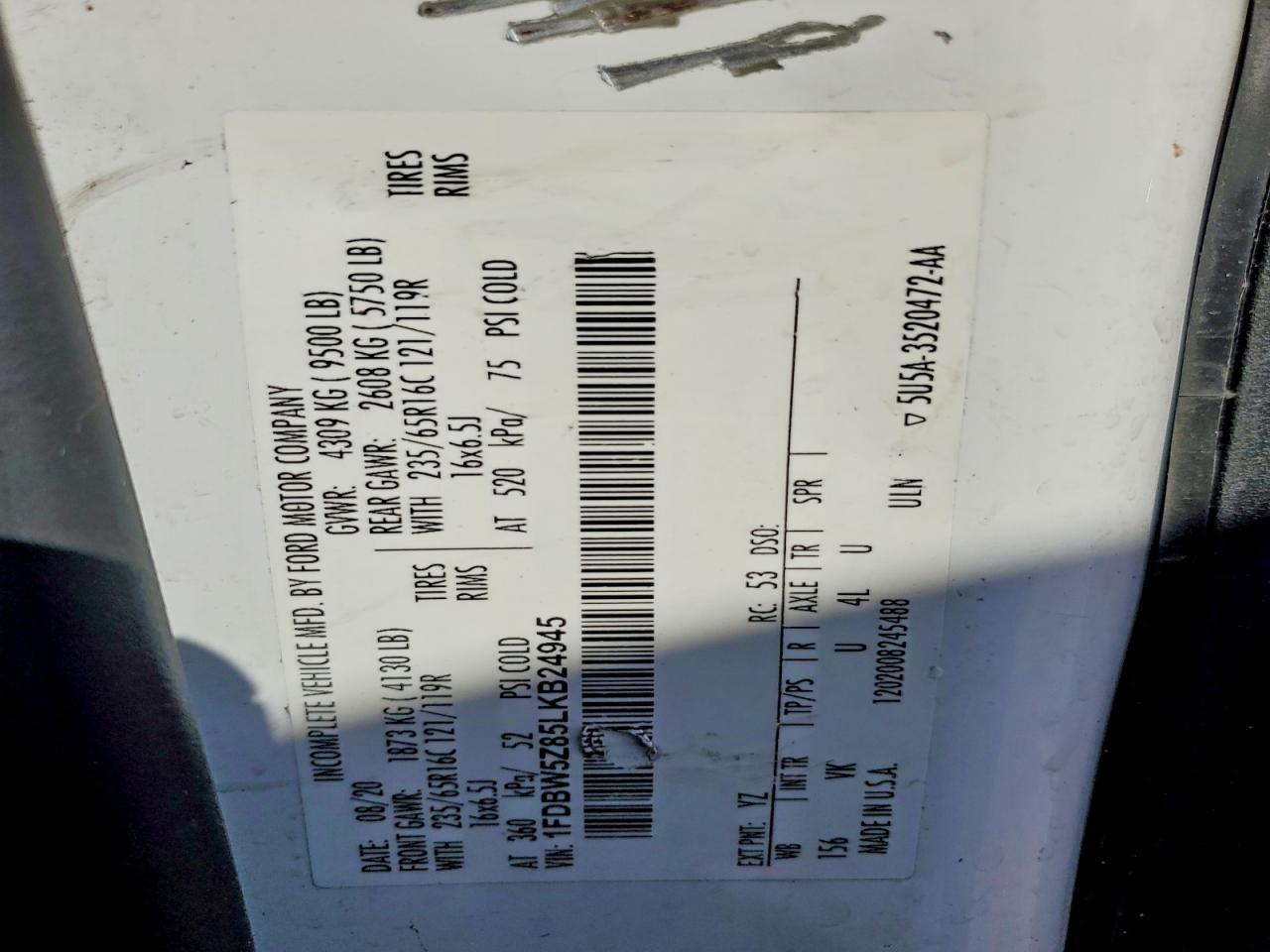 2020 Ford Transit Delivery Truck