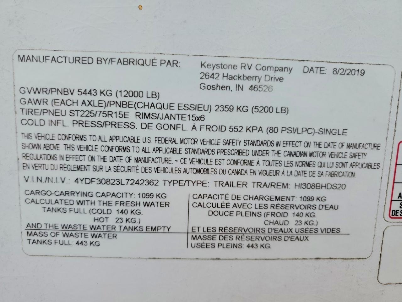 2020 Keystone Hideout Camper