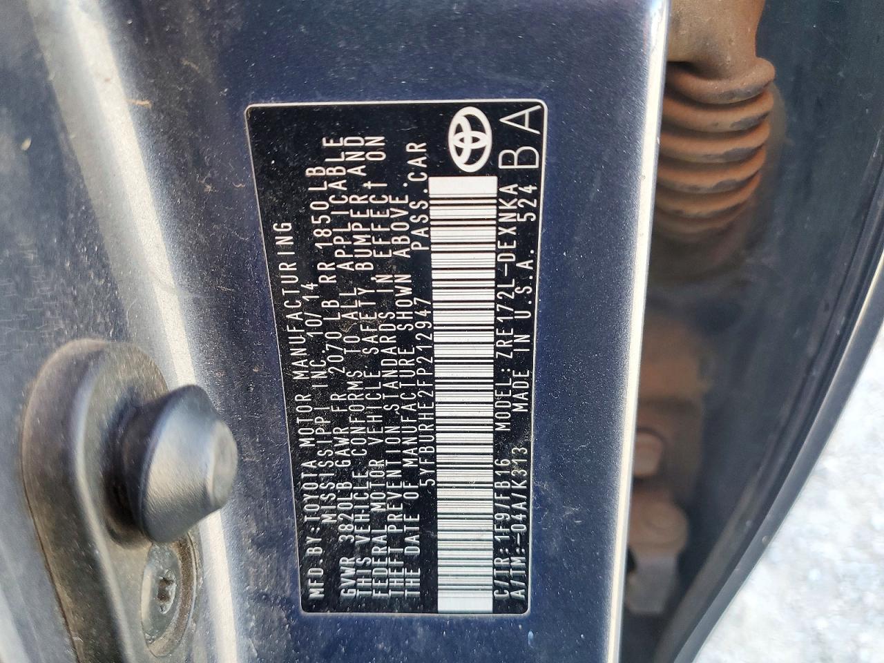 2015 Toyota Corolla le Plus