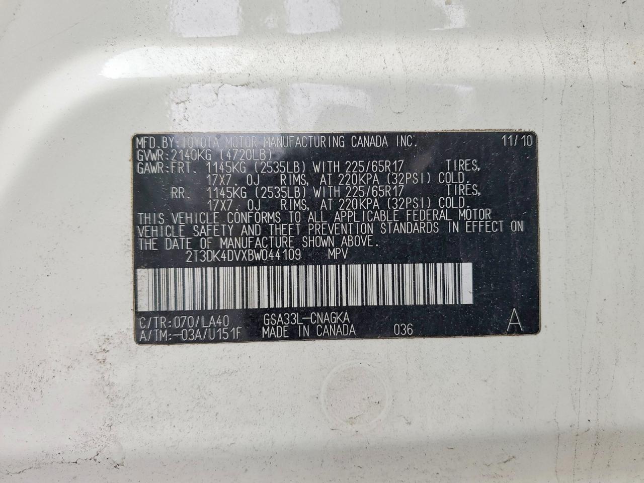 2011 Toyota Rav4 Limited