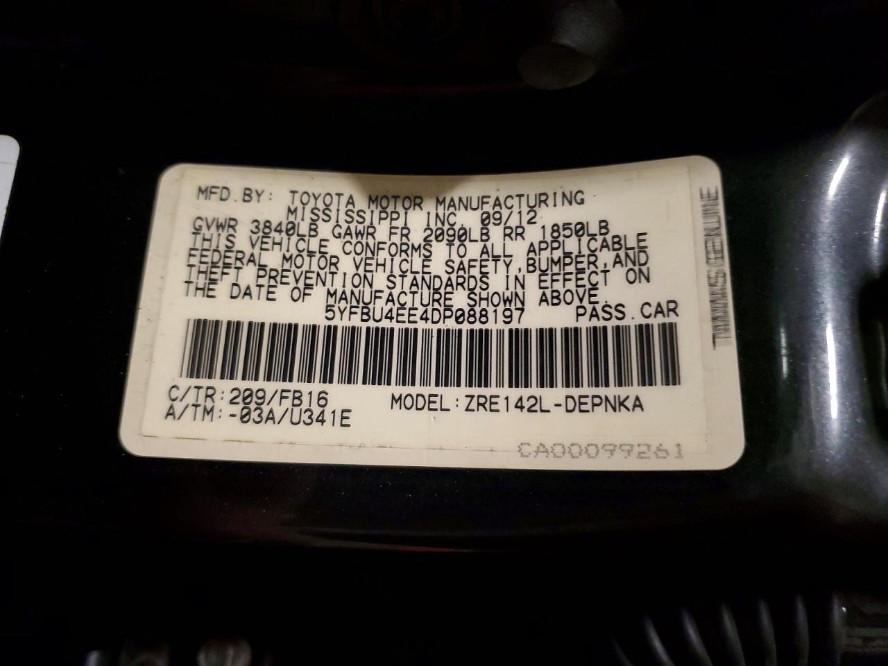 2013 Toyota Corolla le