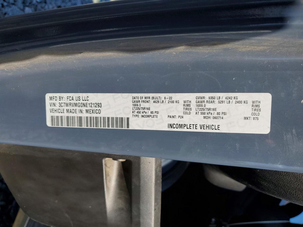 2022 Dodge RAM Promaster 3500 Delivery Van