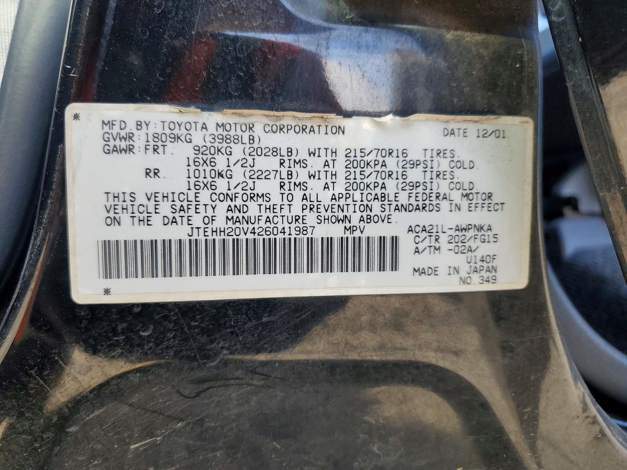 2002 Toyota Rav4 Base