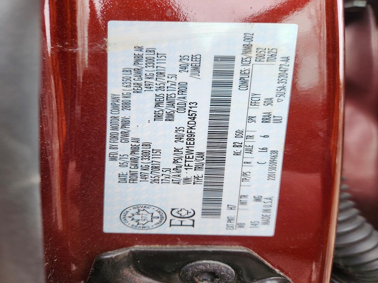 2015 Ford F150 Supercrew