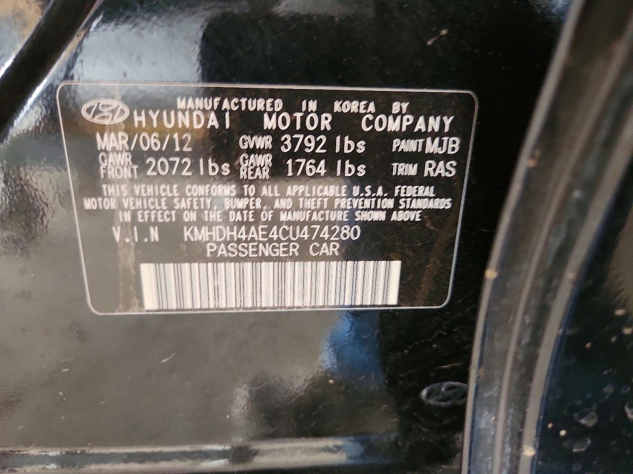 2012 Hyundai Elantra gls