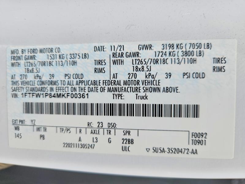 2021 Ford F150 Police Responder