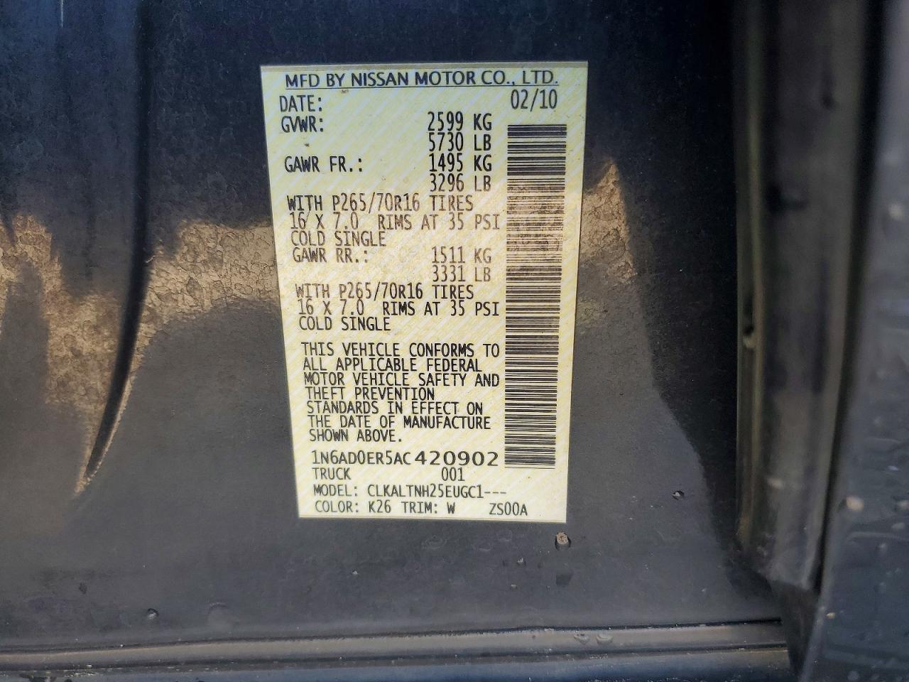 2010 Nissan Frontier SE V6