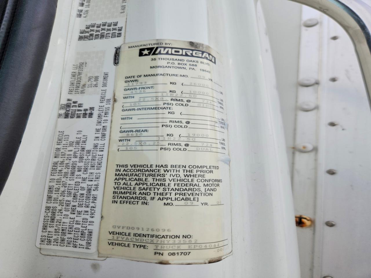 2007 Freigliner 2007 Freightliner Business Class M2 BOX Truck