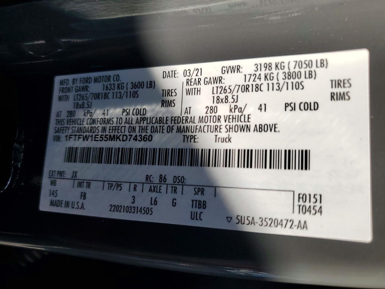 2021 Ford F150 Supercrew