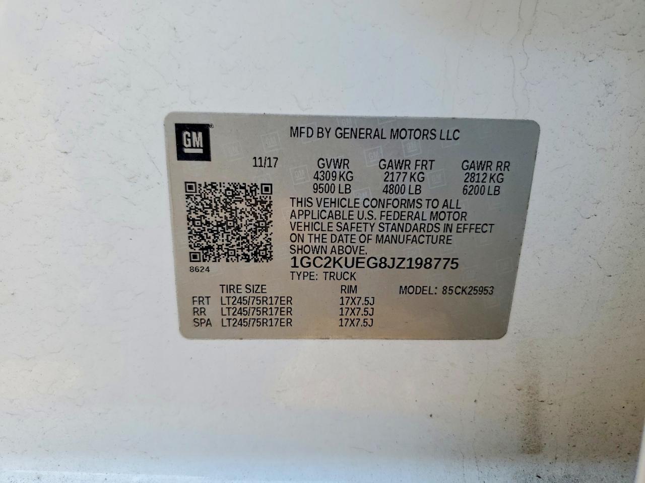 2018 Chevrolet Silverado 2500 Utility / Service Truck