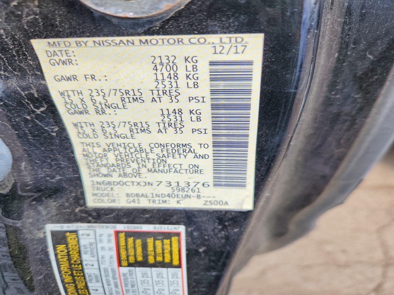 2018 Nissan Frontier S