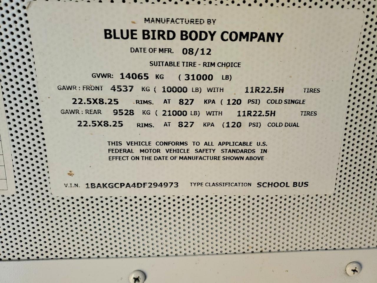 2013 Bluebird School Bus