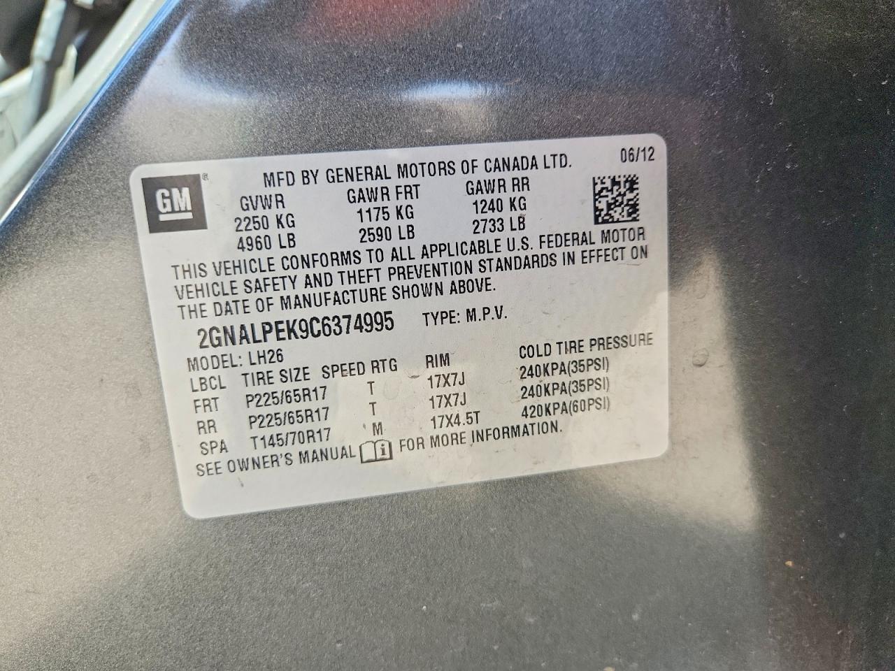 2012 Chevrolet Equinox lt