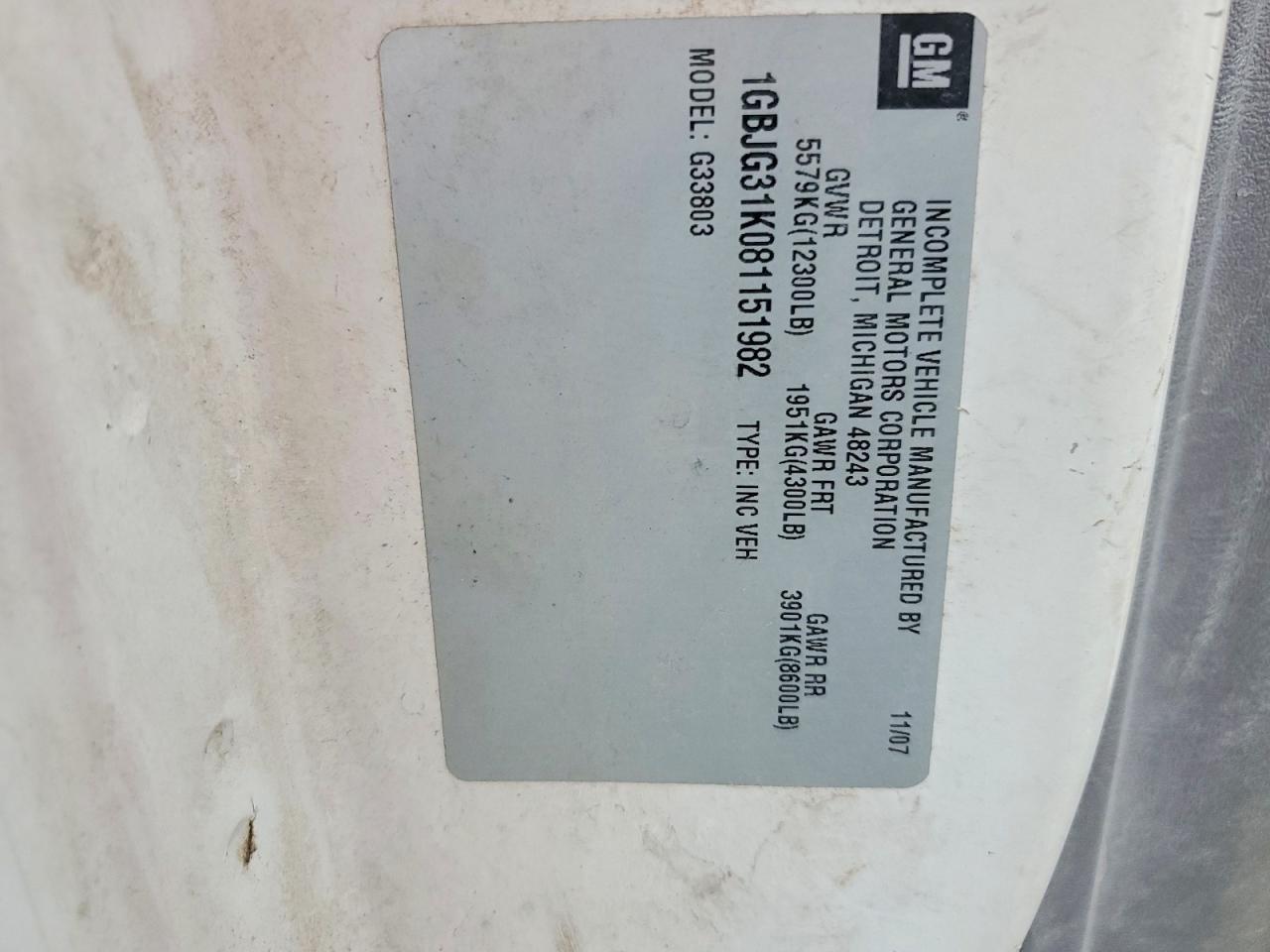 2008 Chevrolet Express BOX Truck