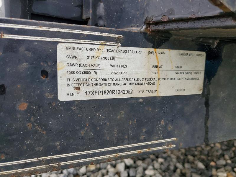 2024 Texas Bragg 2025 Texas Bragg Ea18p70 Utility Trailer