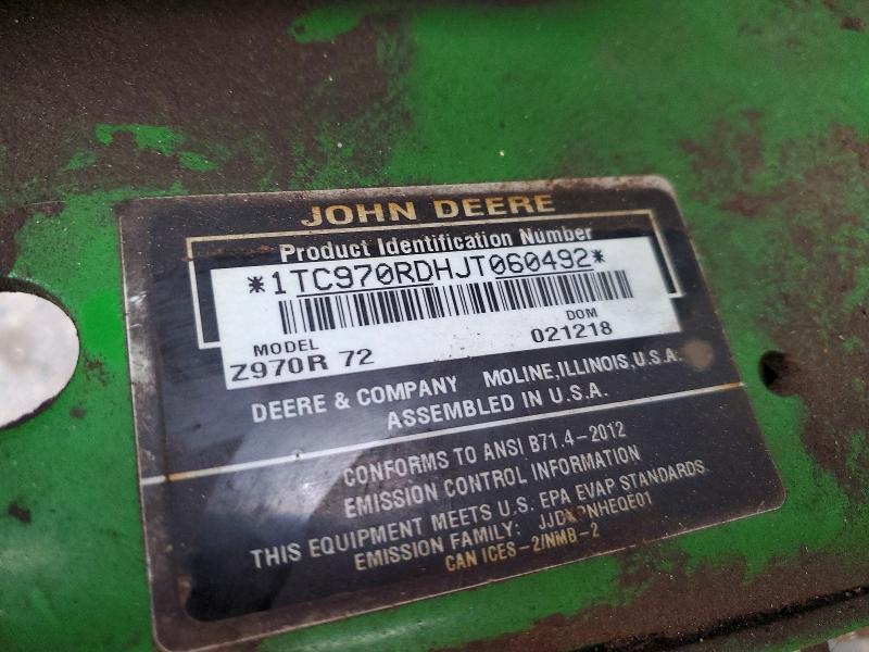2019 John Deere 72 Rider
