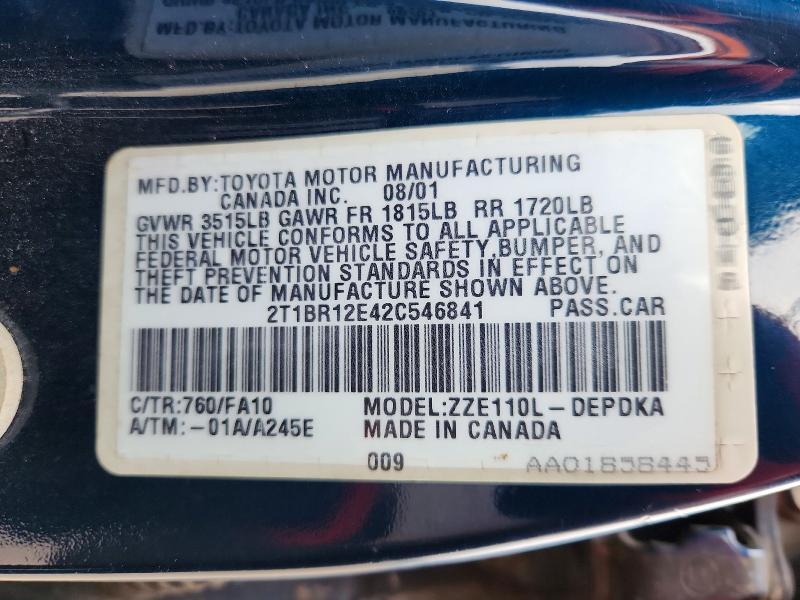 2002 Toyota Corolla le