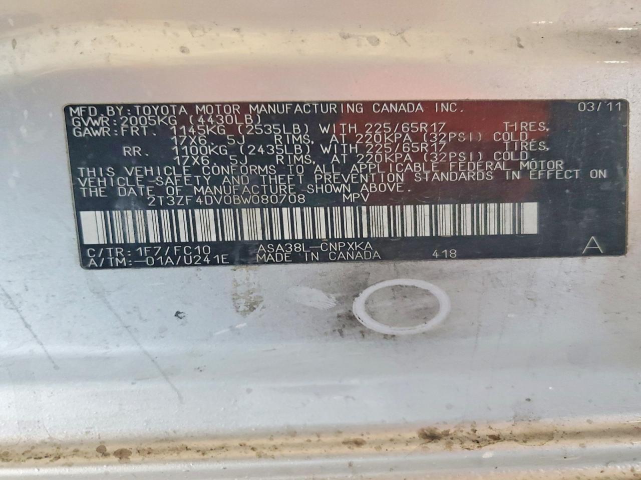 2011 Toyota Rav4 Base
