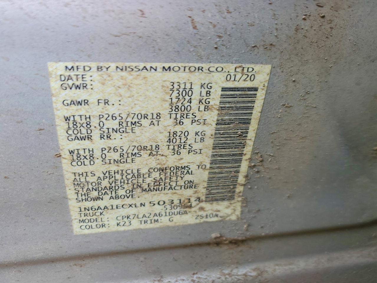 2020 Nissan Titan S