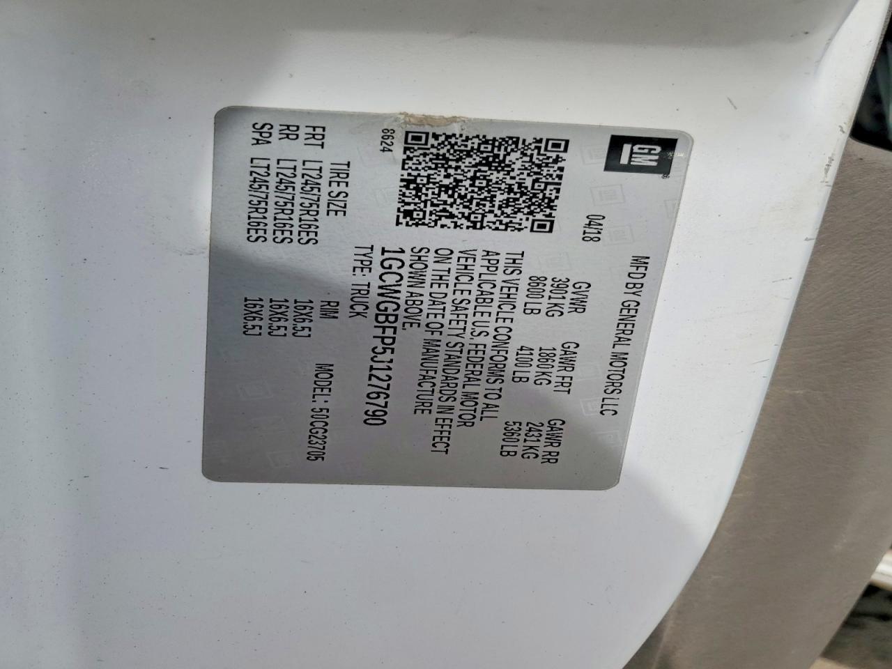 2018 Chevrolet Express G2500