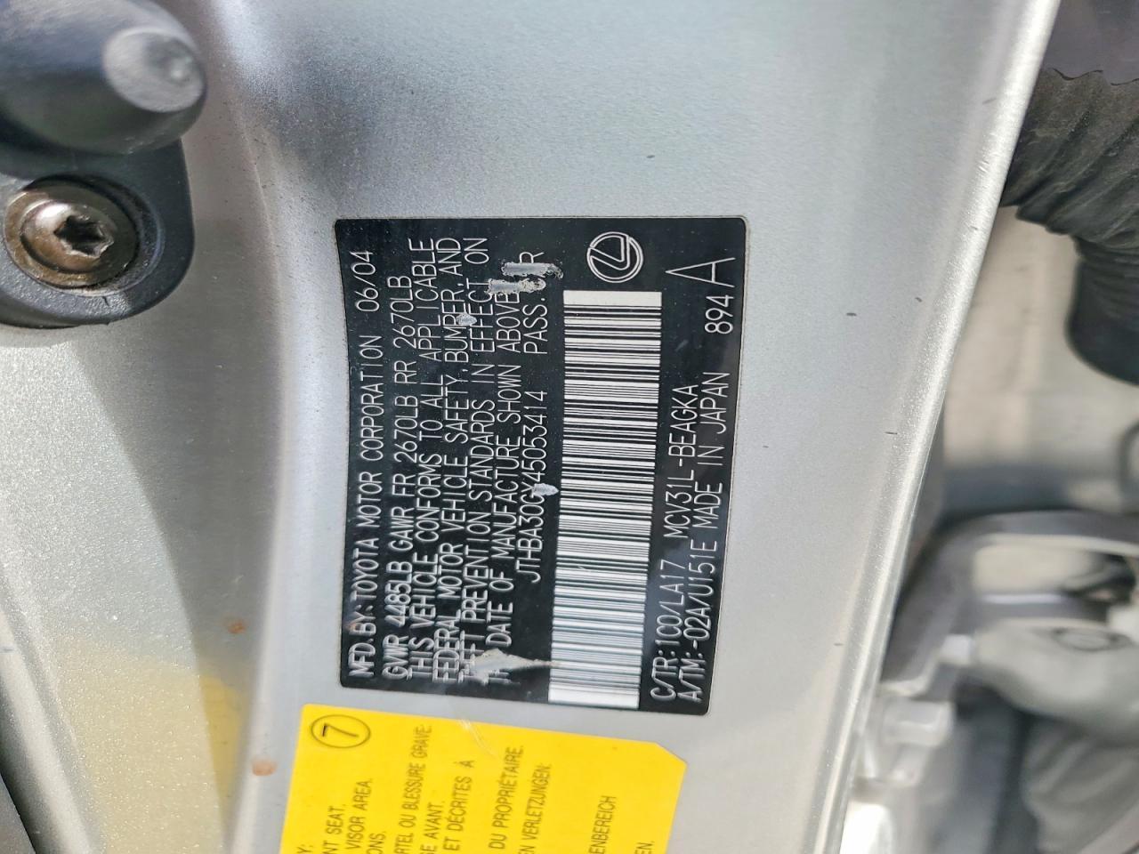 2004 Lexus Es 330 Base