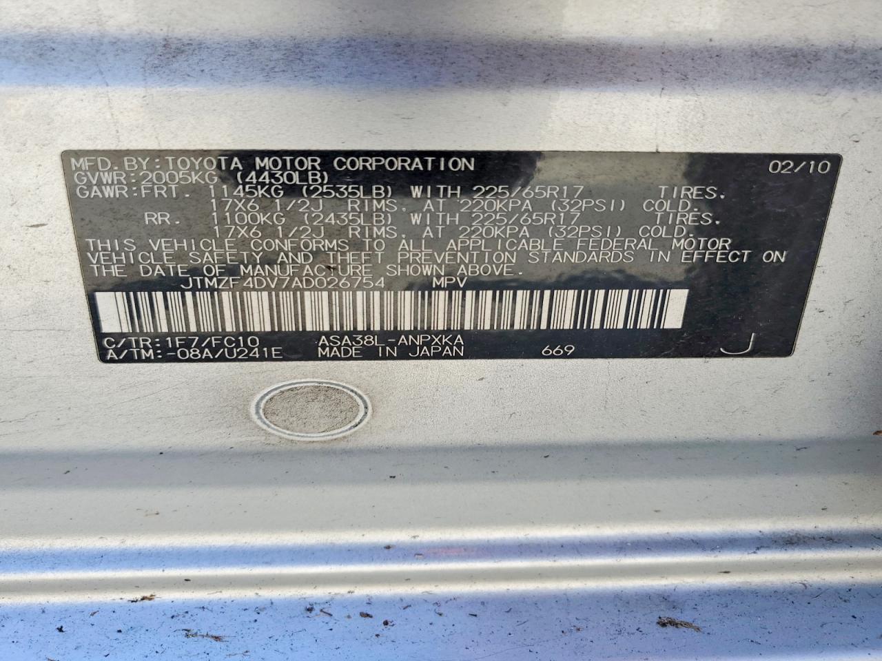 2010 Toyota Rav4 Base