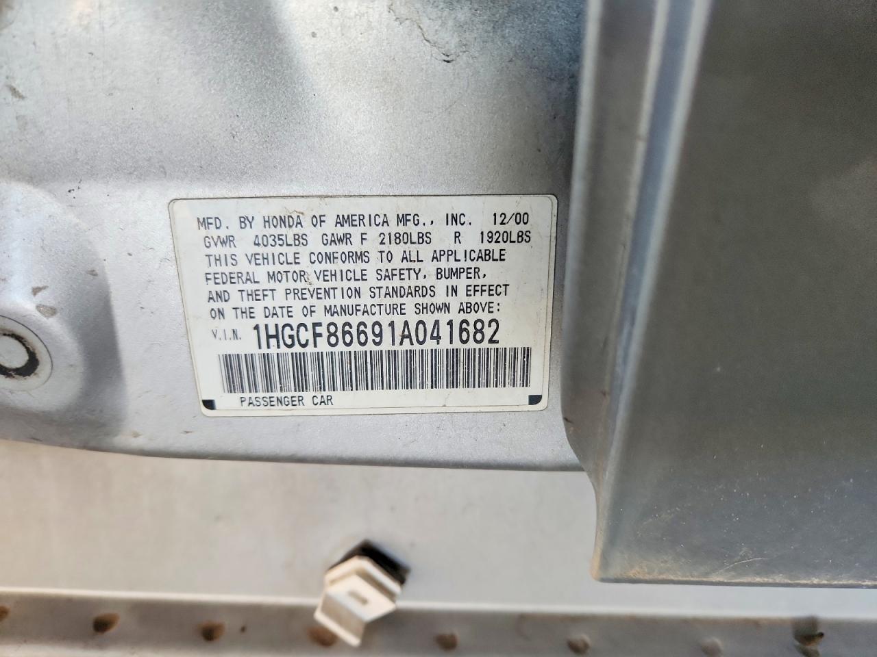 2001 Honda Accord Value