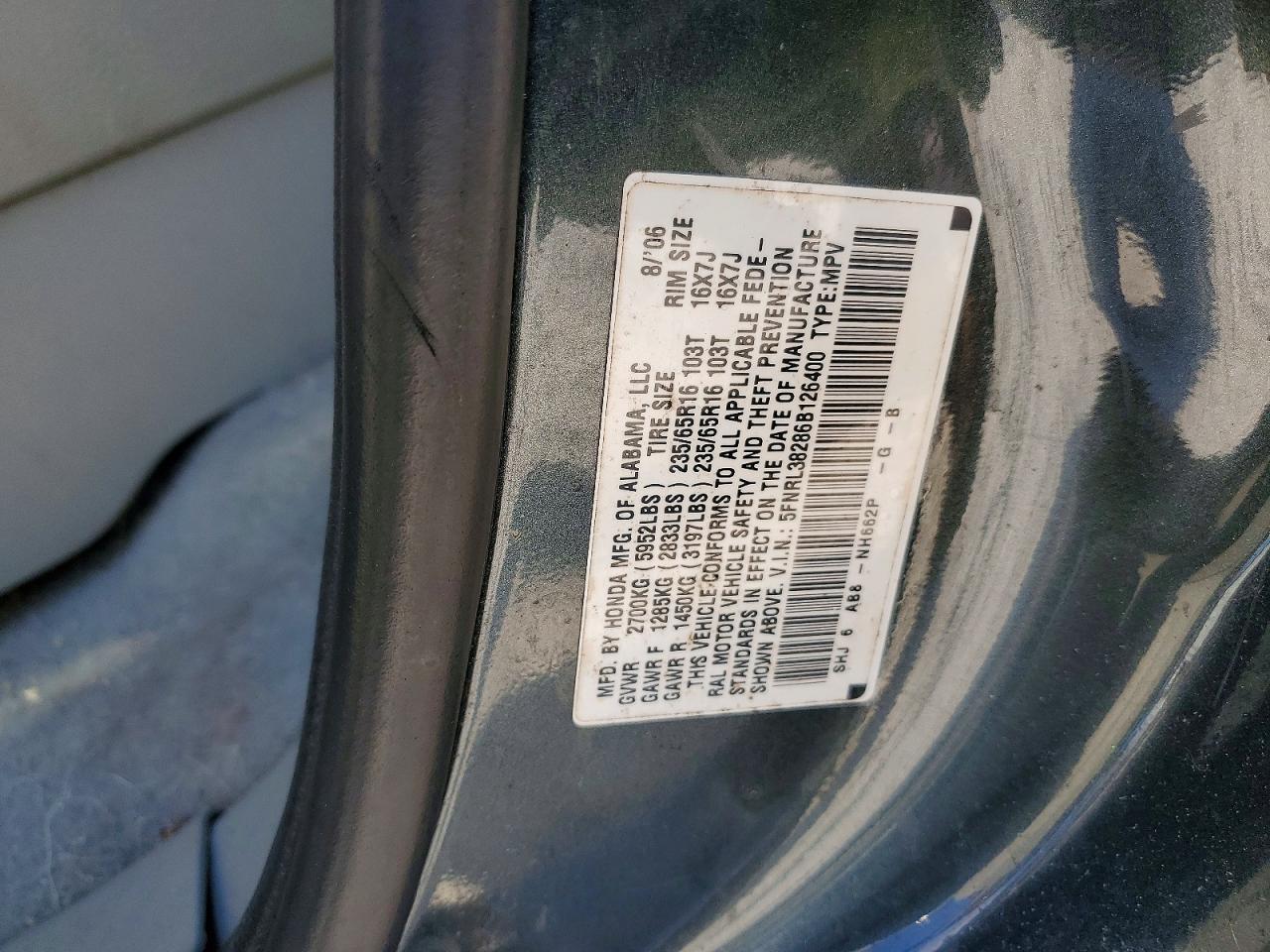 2006 Honda Odyssey lx