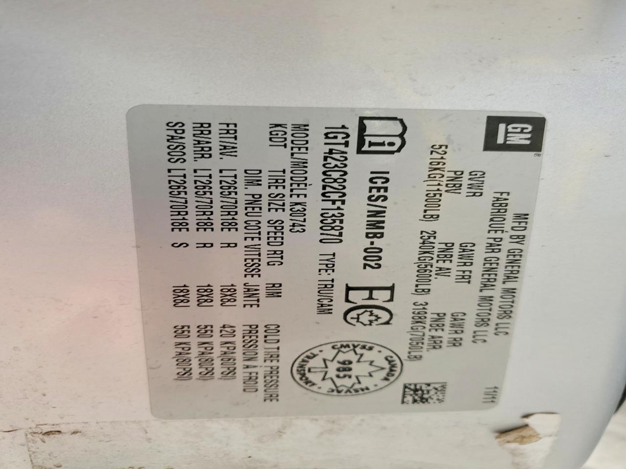 2012 GMC Sierra K3500 SLE