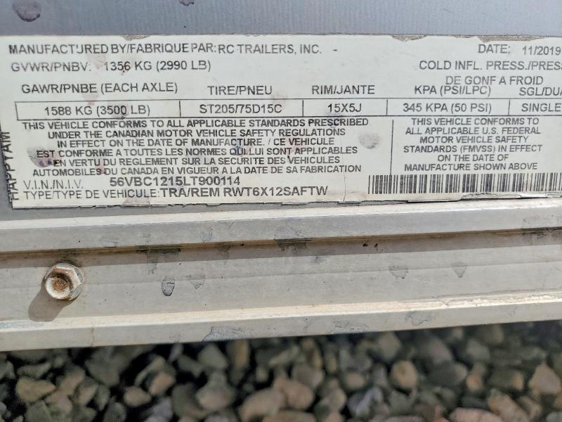 2020 RC Rwt6x12saftw Enclosed Cargo Trailer