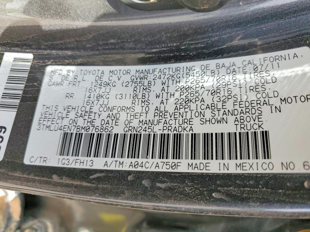 2011 Toyota Tacoma V6