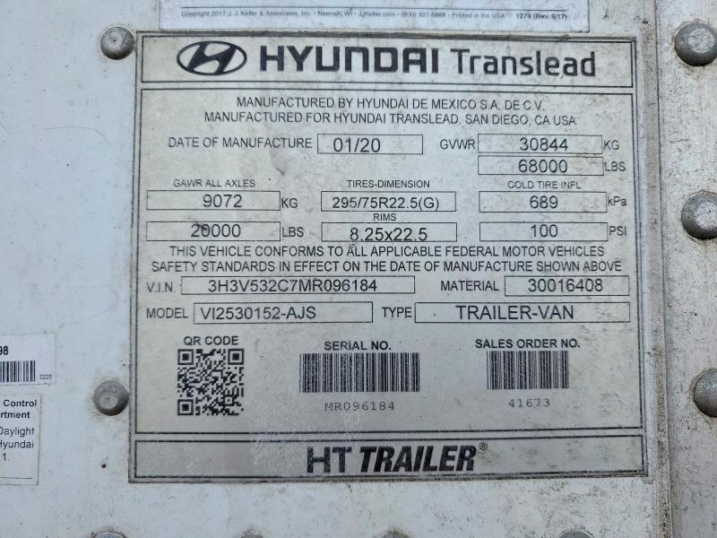 2021 Hyundai Trailers 2021 Hyundai Translead VI2530152-AJS DRY Van Trail