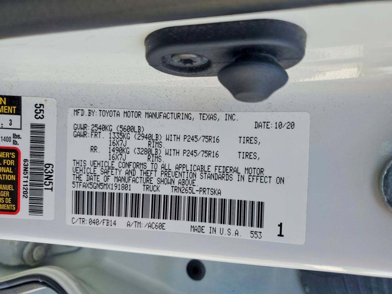 2021 Toyota Tacoma SR