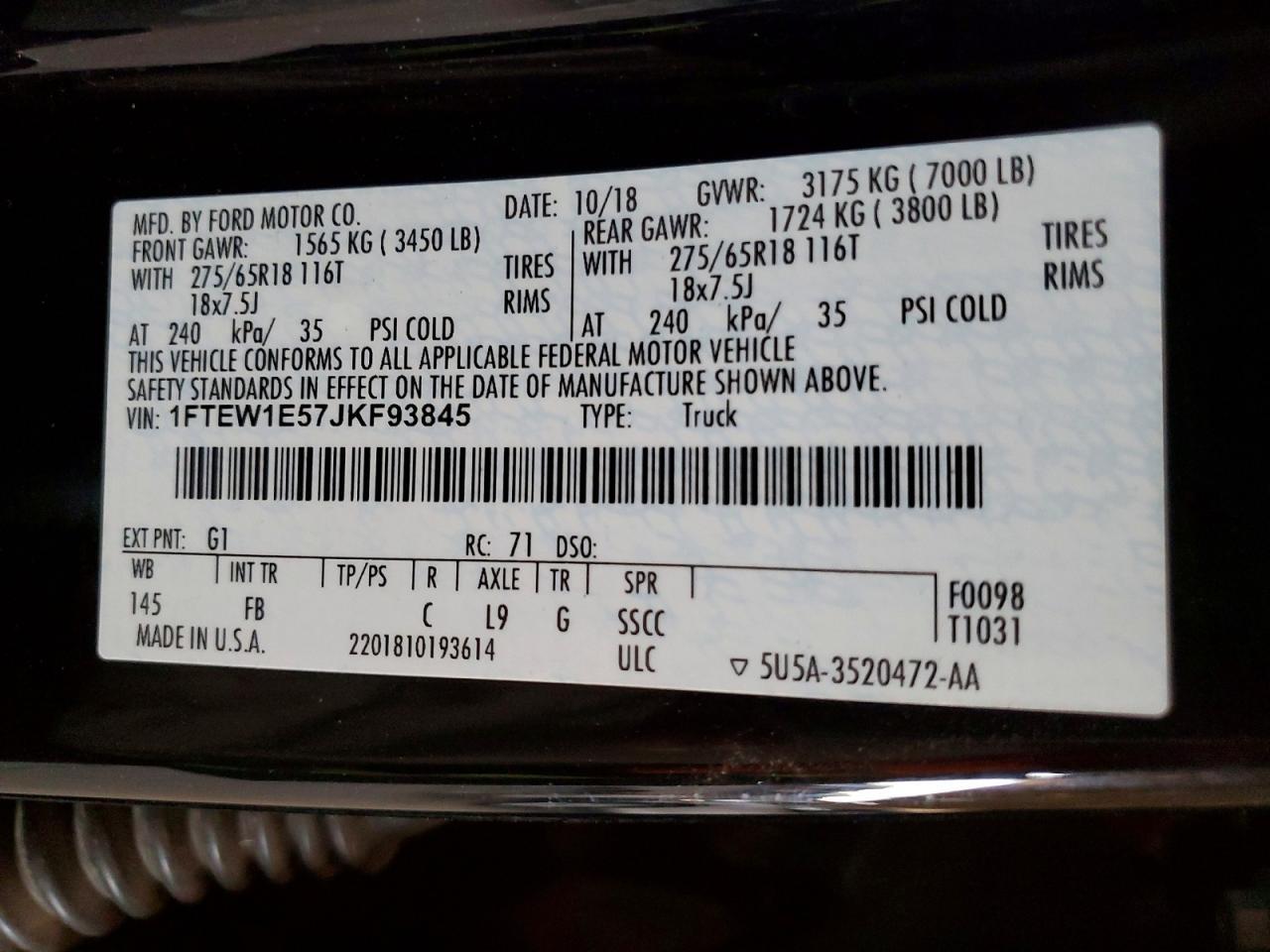 2018 Ford F150 Supercrew