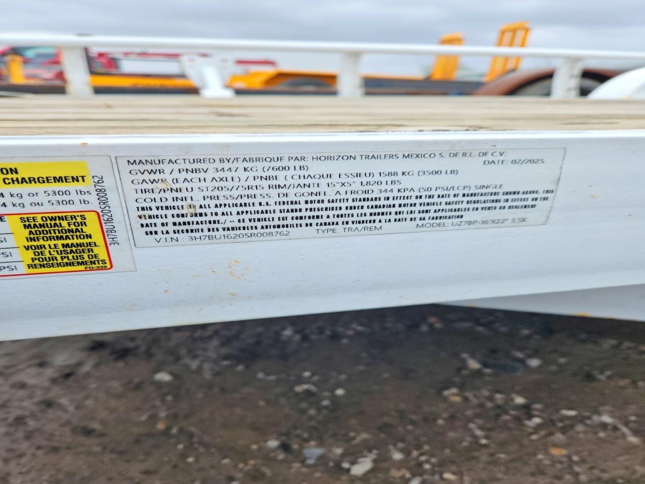 2025 Horizon UZ7BP-1'X22' Utility Trailer