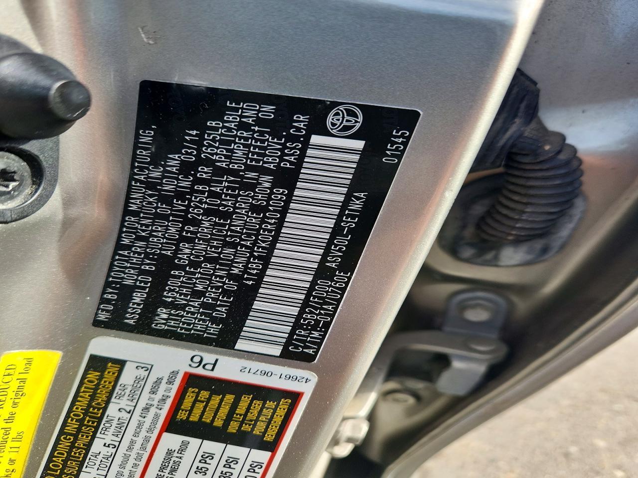 2014 Toyota Camry le