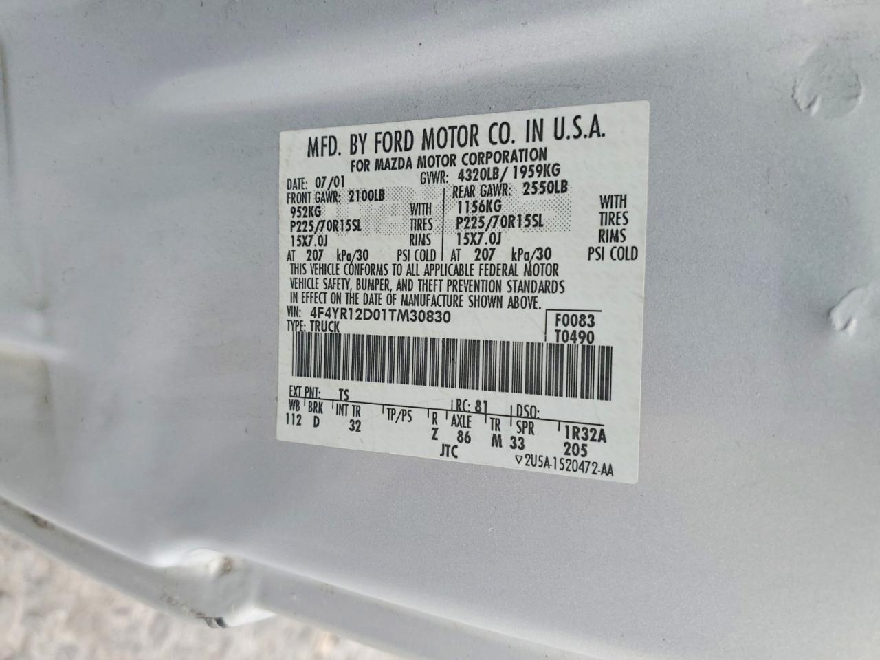 2001 Mazda B2300