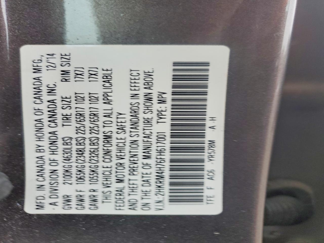 2015 Honda Cr-v exl