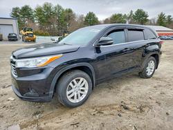 Salvage cars for sale from Copart Mendon, MA: 2014 Toyota Highlander le